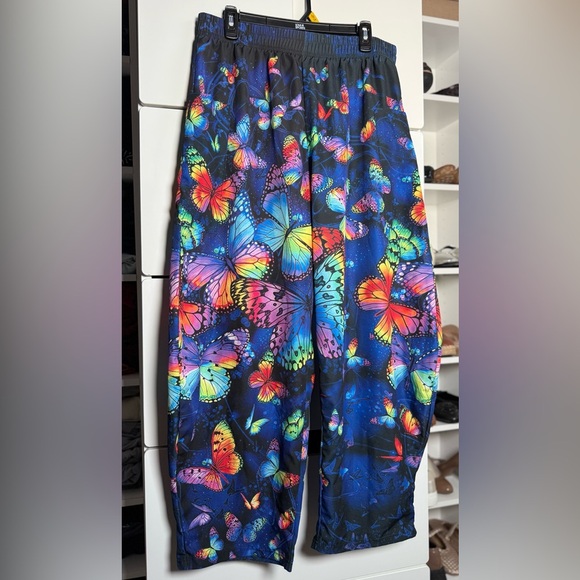 NWOT Dark Blue and Purple Butterfly Colorful Patterned Wide Leg Pants Size 1X - Picture 5 of 5